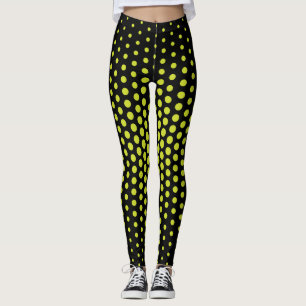 Groene Techno Stip Zwarte Achtergrond Leggings