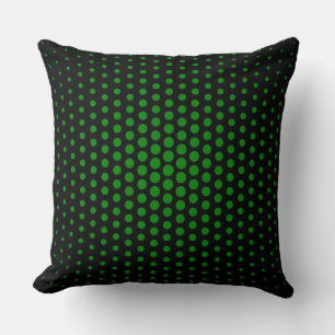 Groene Techno Stippen Modern Zwart Kussen