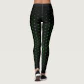 Groene Techno Stippenpatroon Leggings (Achterkant)