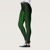 Groene Techno Stippenpatroon Leggings (Links)