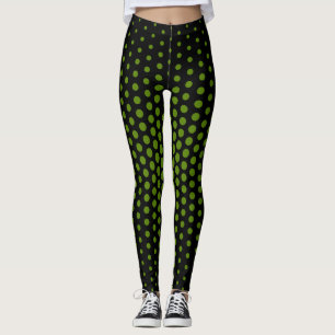 Groene Techno Stippenpatroon Leggings