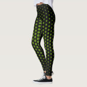 Groene Techno Stippenpatroon Leggings (Links)