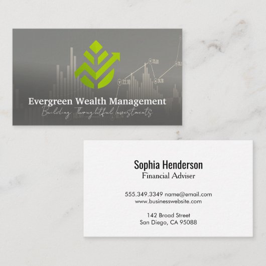 Groene Technologie | Investeringen | Aandelen Graf Visitekaartje (Voorkant / Achterkant)