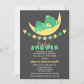 Groene Teddy Bear op het Baby shower Moon Kaart (Voorkant)