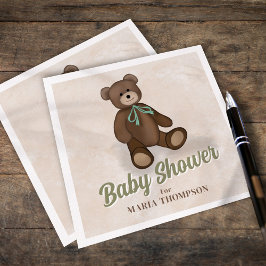  Groene Teddybeer Custom Baby shower Servet