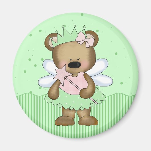 Groene teddybeer fee prinses magneet (Voorkant)