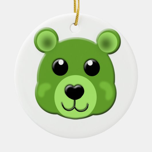 groene teddybeer keramisch ornament (Voorkant)