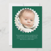 Groene teddybeer kindergedenkdienst  kaart (Achterkant)