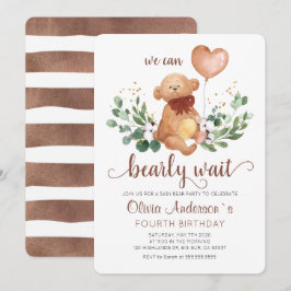 Groene Teddybeer Weinig Tijd Baby Verjaardag Kaart