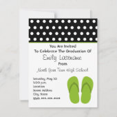 Groene Teenslippers / Afstuderen Polka Dots Kaart (Voorkant)