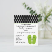 Groene Teenslippers / Afstuderen Polka Dots Kaart (Staand voorkant)