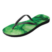 Groene teenslippers met wolkig abstract desgin (Schuin)