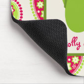 Groene Teenslippers / roze en groene paisley mouse Muismat (Hoek)