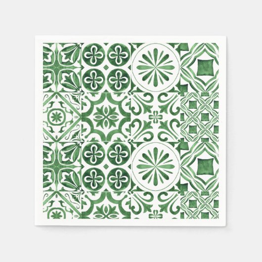 Groene tegel Italiaans zomertrendy Servet (Voorkant)