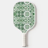 Groene tegel patroon- mediterraan plezier pickleball paddle (Voorkant)