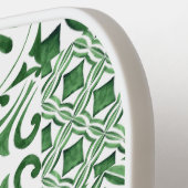 Groene tegel patroon- mediterraan plezier pickleball paddle (Links Detail)
