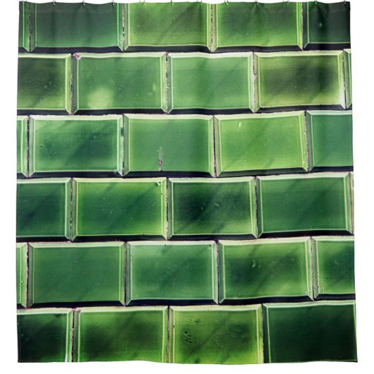 Groene tegels douchegordijn (Voorkant)