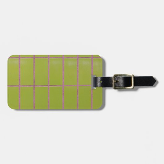 Groene tegelstructuur bagagelabel (Voorkant horizontaal)
