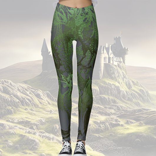 Groene tekeningen leggings