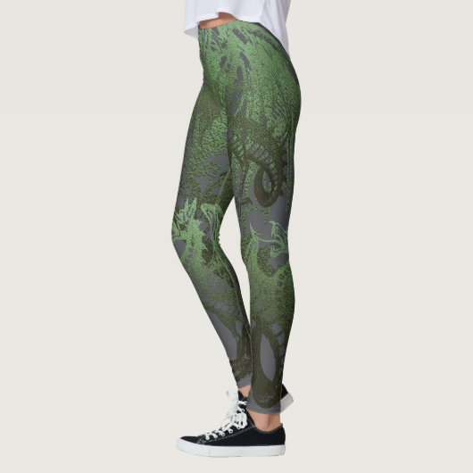 Groene tekeningen leggings (Links)
