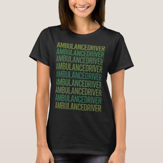 Groene tekst - ambulancebestuurder t-shirt (Voorkant)