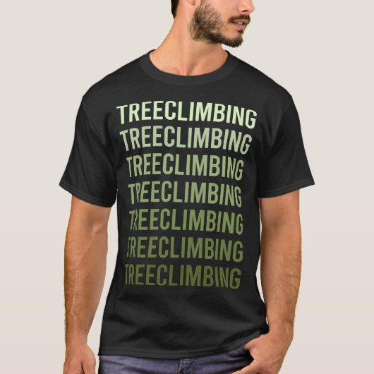 Groene tekst boom klimmen klimmer t-shirt (Voorkant)
