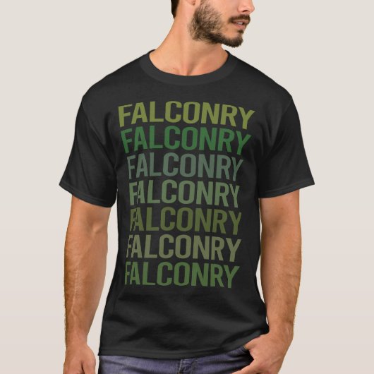 Groene tekst Falconry Falconer T-shirt (Voorkant)