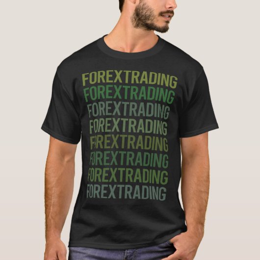Groene tekst Forex Trading Trader T-shirt (Voorkant)
