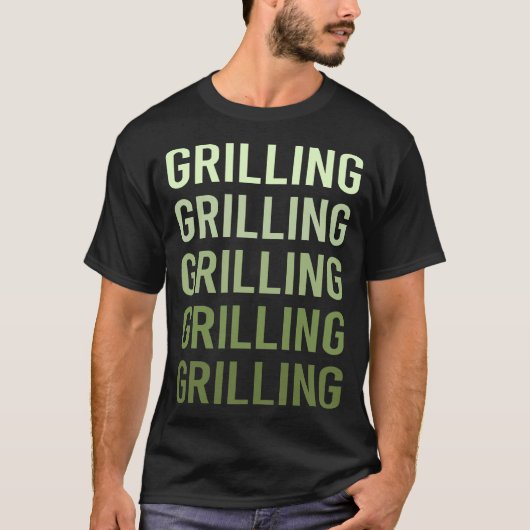Groene Tekst Grilleren T-shirt (Voorkant)