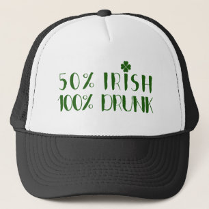Groene Tekst Ontwerp 50% Iers 100% Dronken Trucker Pet