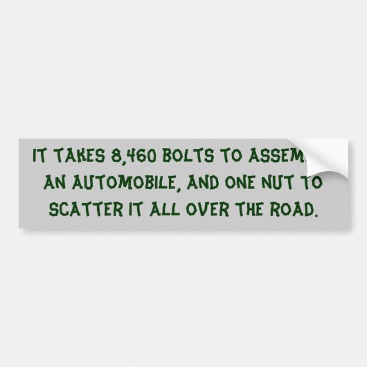 Groene tekst slechte driver, aangepaste bumperstic bumpersticker (Voorkant)