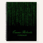 Groene tekstdruppel zwart notitieboek (Voorkant)