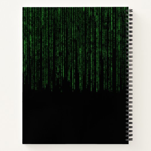 Groene tekstdruppel zwart notitieboek (Achterkant)