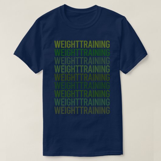 Groene tekstgewichtstraining t-shirt (Design voorkant)