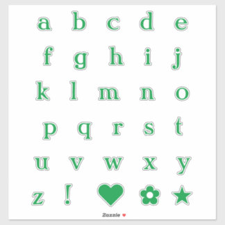 Groene tekstletters | Monogram Alfabet Stickers