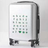 Groene tekstletters | Monogram Alfabet Stickers (Koffer)
