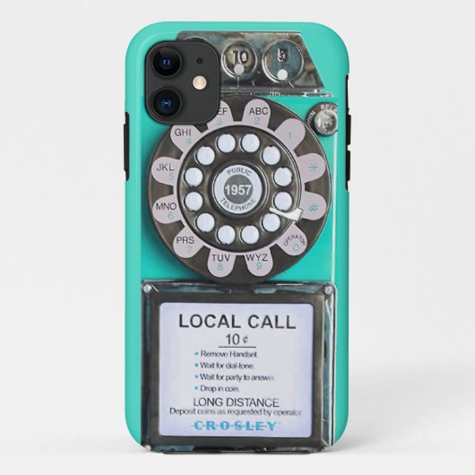 groene  telefooncel voor een payphone Case-Mate iPhone case (Achterkant)