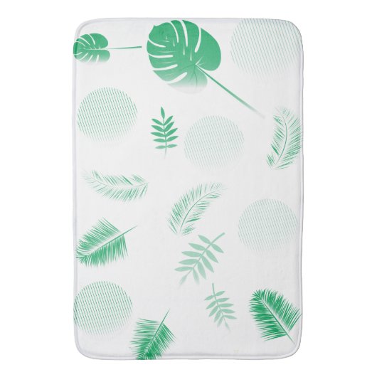 Groene Tenderbladeren op wit Badmat (Voorkant Verticaal)