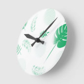 Groene Tenderbladeren op wit Ronde Klok (Hoek)