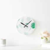 Groene Tenderbladeren op wit Ronde Klok (Huis)