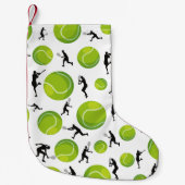 Groene Tennis Balls & Spelers Coach Athlete Gift Kleine Kerstsok (Voorkant)