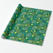 Groene Tennis Cadeaupapier (Uitgerold)
