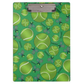 Groene tennisballen, rackets en netten klembord (Voorkant)