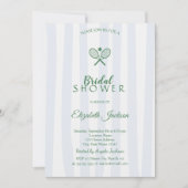 Groene Tennisrackets Blauw gestreept Vrijgezellenf Kaart (Voorkant)