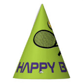 Groene tennisrackets feesthoedjes (Links)