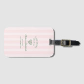 Groene tennisrackets roze gestreepte bruidsdouche bagagelabel (Voorkant (horizontaal))