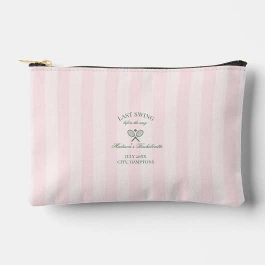 Groene tennisrackets roze gestreepte bruidsdouche etui (Voorkant)