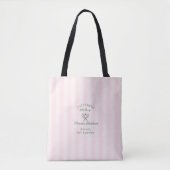 Groene tennisrackets roze gestreepte bruidsdouche tote bag (Voorkant)