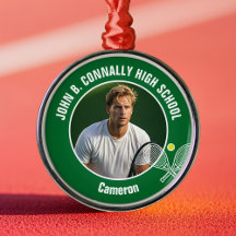 Groene Tennisspeler Foto Middelbare School Kerstmi
