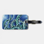 Groene Tentakels diep blauw zee Bagagelabel (Achterkant horizontaal)